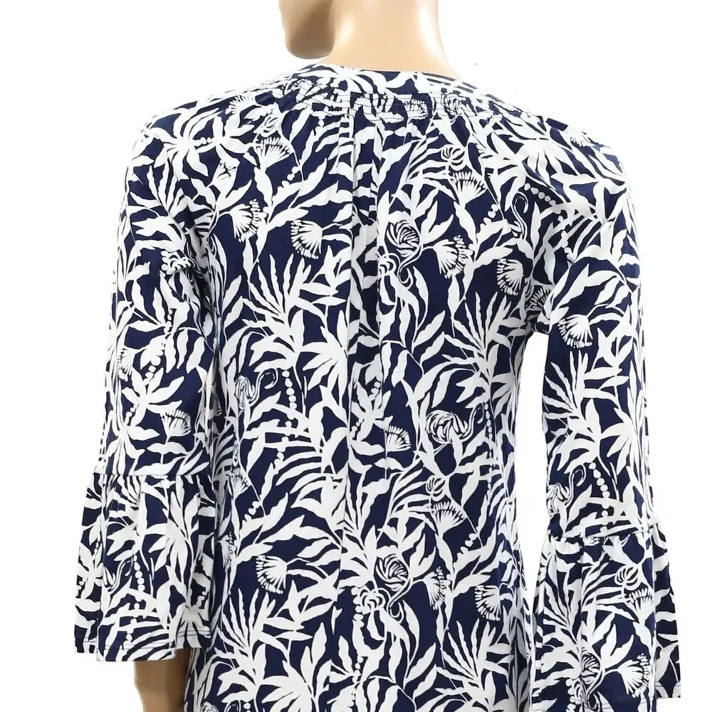 Lilly Pulitzer Norris Shift Swing Mini Dress Printed Bell Sleeve Cotton S 288126